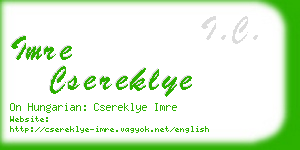 imre csereklye business card